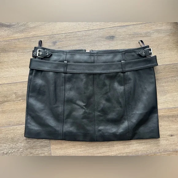 Versace Medusa 95 Leather Mini Skirt